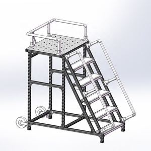 40x40 nhôm hồ sơ nền tảng di động làm việc nền tảng cầu thang cho container kho lối đi thang - Product Image 6