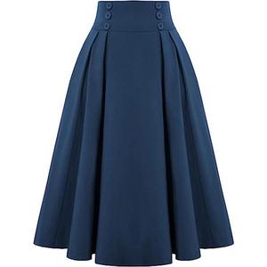 2026 Spring And Autumn Casual Pleated Vintage Corset Skirt High Waist Casual A-line Long Skirt With Pockets - Product Image 5