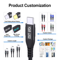 Câble USB-C vers 8 broches 27W PD, tressé en nylon, avec affichage numérique LED, pour la charge des appareils iPhone et Apple, vente en gros