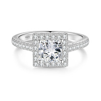 Bague élégante à sertissage solitaire en argent sterling 925 avec moissanite, bague classique