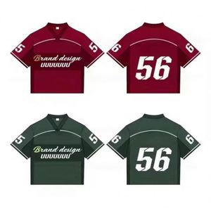 เสื้อเจอร์ซีย์อเมริกันฟุตบอลทรงบ็อกซี่ แขนสั้น ระบายอากาศได้ดี พิมพ์ลายแบบรีโทรสตรีท ไซส์พลัส พร้อมโลโก้สั่งทำพิเศษ ผ้าตาข่ายแบบครอปสำหรับผู้ชาย - Product Image 3