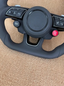 Volant en cuir véritable et fibre de carbone forgée avec écran LED pour <span class=keywords><strong>Audi</strong></span> R8 <span class=keywords><strong>TT</strong></span> <span class=keywords><strong>Roadster</strong></span> <span class=keywords><strong>RS</strong></span> TTS MK2 8j 2008 à 2013 - Product Image 3