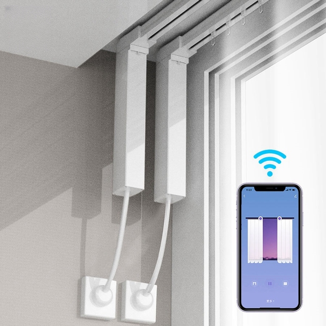 Tuya Wifi Smart Home Remote Control Electric Curtain Motor Intelligent for Living Room Google Home & Alexa Compatible