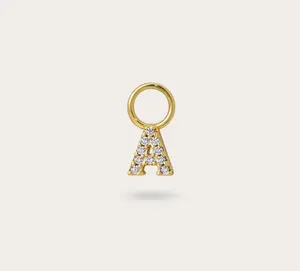 Mini 18K Gold Initiële Charm 925 Sterling Zilver Hoge Kwaliteit Persoonlijke Hanger