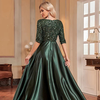 TEENYEE modeste femmes manches courtes robe trapèze formelle nouveau faux deux pièces mère de la mariée robes robe de soirée
