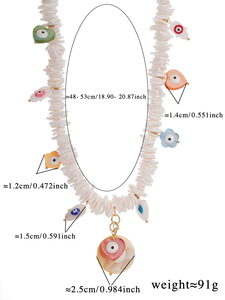 Collar bohemio de cuentas de nueva moda europea y americana, collares de ojo de diablo de piedra Natural de alta calidad para mujer - Product Image 4