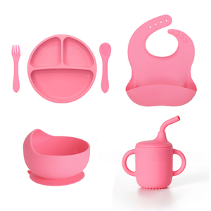 Vaisselle de luxe personnalisée en silicone incassable pour bébé : assiette, bol, gobelet, récipient à collation, cuillère courte et fourchette – Vente en gros - Product Image 4