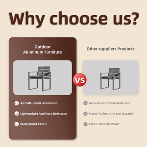 Sedia <span class=keywords><strong>da</strong></span> Esterno Moderna con Telaio in Alluminio e Cuscino Impermeabile ad Asciugatura Rapida per Ville Private, Terrazze di Hotel e Lounge sul Tetto - Product Image 3