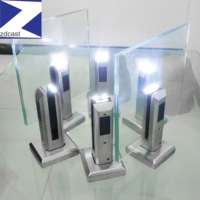 ZD Easy DIY Balustrades de piscine en verre en acier inoxydable avec éclairage LED solaire pour balcons et rampes de villas extérieurs Garantie à vie