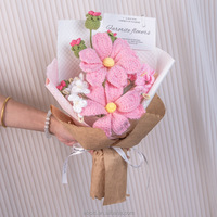 Buket Bunga Cosmos Rajutan Tangan dari Benang Rajut, Bunga Abadi, Hadiah Hari Ibu, Wisuda, Hari Valentine, Grosir