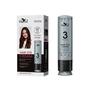 Crème colorante pour cheveux <span class=keywords><strong>gris</strong></span> à action rapide, couvrante, longue durée, sans PPD, formule naturelle sans transfert sur la peau, coloration noire pour usage domestique - Product Image 1
