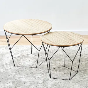 Europe Market Best Seller Small Furniture Home Decoration Meeting Room Furniture Metal Side Table Steel Round Coffee Table Size