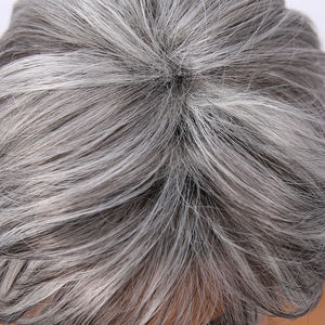 2025 Popular vainilla té de la leche blanco <span class=keywords><strong>gris</strong></span> flequillo peluca femenina <span class=keywords><strong>pelo</strong></span> <span class=keywords><strong>corto</strong></span> y Micro-volumen peluca sintética transparente SM533 - Product Image 5