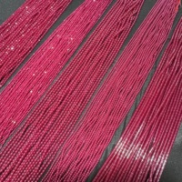 Nouveau produit : Perles synthétiques en rubis taillées rondes, facettées, sur cordon, accessoires de bijouterie haut de gamme avec perles en pierre