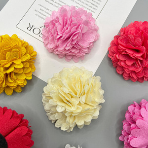 Boules de fleurs en mousseline colorées pour accessoires capillaires, décorations rondes en tissu pour sacs, chaussures et vêtements DIY Printemps 2025 - Product Image 3