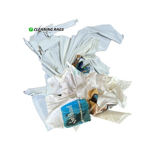 <b>White</b> Cotton Knit <b>Bag</b> <b>Rags</b> Water & Oil Absorbency Wiping <b>Rags</b> Reclaimed Color Fabric Scraps Textile Waste - Product Image 1