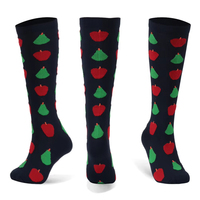 Vente chaude Automne Cuisse Haute Compression Chaussettes pour Femmes Hommes Respirant avec Mignon Fruit Motif Long Tricoté Manchette Bas Logo