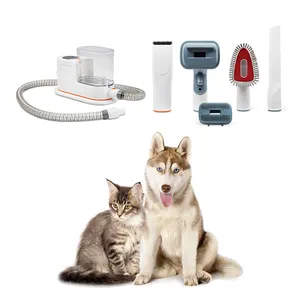 Low Noise Dog Hair Vacuum & Dog Grooming Kit Pet Grooming Vacuum with Clipper Pet Brush Vacuum with 6 Grooming Tools for Pets