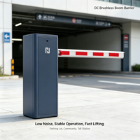 Barrière automatique industrielle robuste avec bras sans balais et code/carte antivol pour parking extérieur