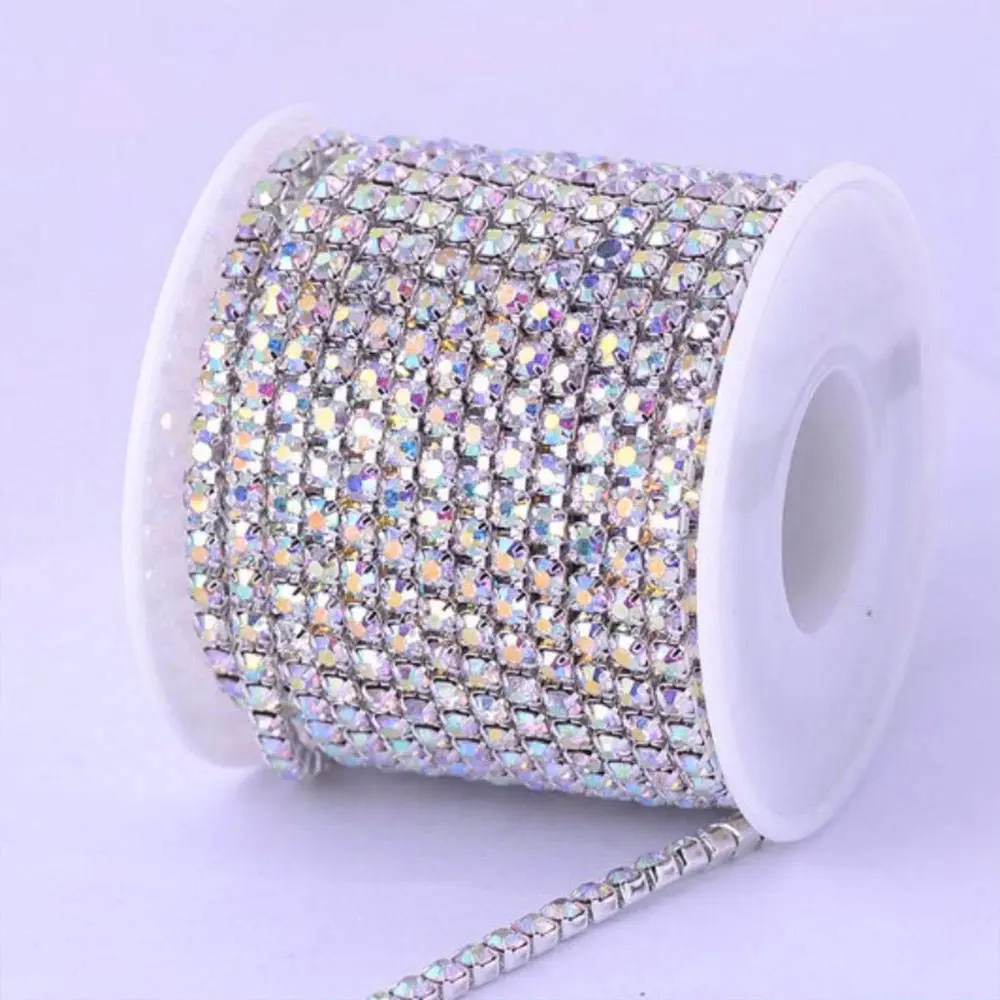 Catena di strass di cristallo con motivo di vetro artiglio mentale personalizzato con strass a dorso piatto per accessori di abbigliamento