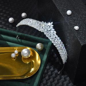 Couronne de mariée coréenne en zircon, bijoux polyvalents pour coiffure de <span class=keywords><strong>mariage</strong></span>, accessoires de <span class=keywords><strong>cheveux</strong></span> pour demoiselles d'honneur, coiffure pour <span class=keywords><strong>cheveux</strong></span> <span class=keywords><strong>courts</strong></span> - Product Image 2