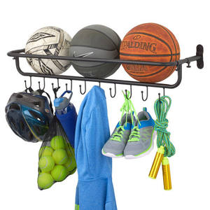 Soporte de Pared para Almacenamiento en Garaje, Soporte <span class=keywords><strong>Vertical</strong></span> para Balones de Baloncesto y Fútbol, Soporte de Pared para Almacenamiento de Balones - Product Image 2