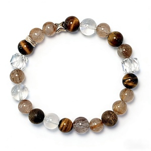 Pulsera <span class=keywords><strong>de</strong></span> Cuarzo Rutilado Dorado con <span class=keywords><strong>Ojo</strong></span> <span class=keywords><strong>de</strong></span> <span class=keywords><strong>Tigre</strong></span> Natural <span class=keywords><strong>de</strong></span> 8mm, Pulsera Elástica <span class=keywords><strong>de</strong></span> Cuentas con Energía Curativa para la Riqueza y la Suerte - Product Image 1