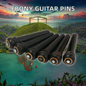 Clavijas de Puente de Madera de Ébano con Acabado Circular Pulido, Duraderas, para Guitarra Acústica de 6 y 12 Cuerdas, Accesorios CocoboloXD M.S. EXPORTACIÓN - Product Image 2