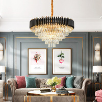 Lustre LED en cristal de luxe pour la maison, sans scintillement, luminaire de plafond LED