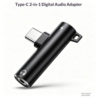 Adaptateur Type-C deux-en-un en alliage d'aluminium, convertisseur audio pour casque, sortie analogique/numérique pour la communication vocale en jeu
