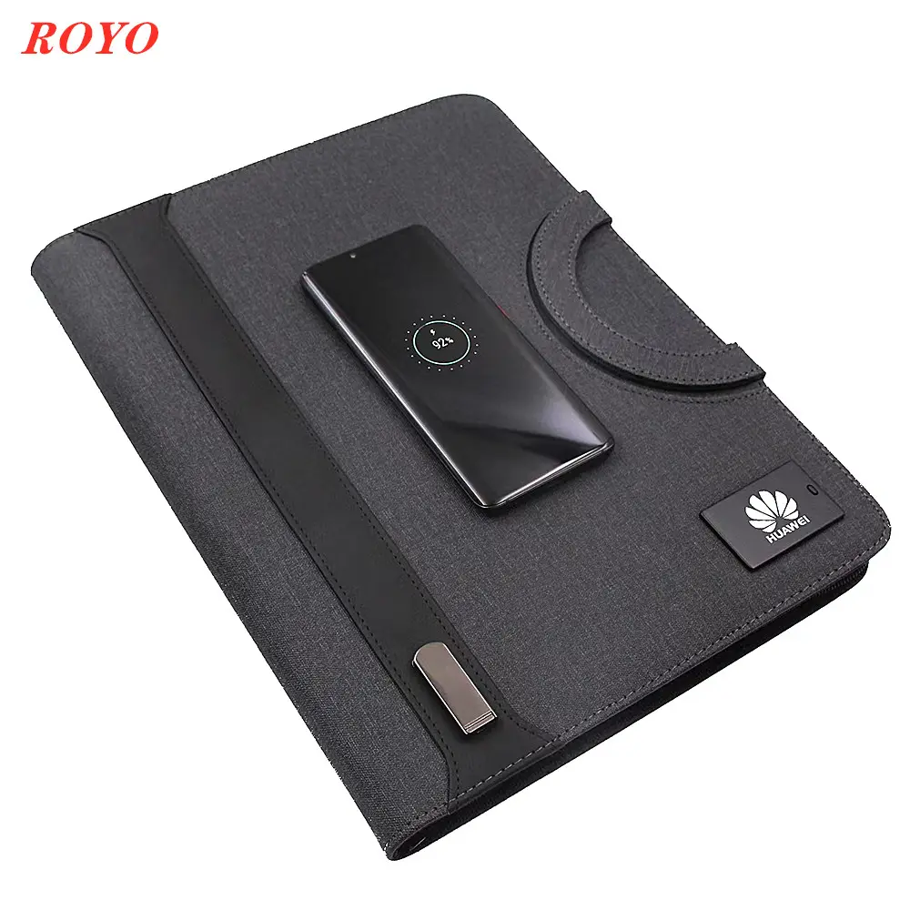 Factory OEM diary notebook with power bank and usb flash drive multifunctional notebook diary with phone charger