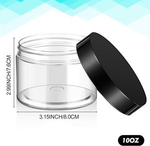 Frascos de Crema Cosmética Transparentes de Plástico PET Cilíndricos de 60 ml, 100 ml, 200 ml, 250 ml con Tapa de Rosca, Impresión de Serigrafía Personalizada - Product Image 2