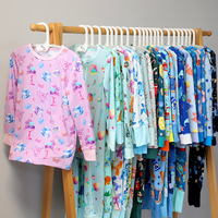 Pyjama 2 pièces pour enfants en fibre de bambou respirante, imprimé couleur personnalisé multi-styles, ensemble de vêtements de nuit séparés