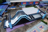 Parcours d'obstacles gonflable géant pour enfants et adultes, équipement de location pour parcs d'attractions extérieurs commerciaux