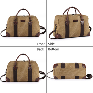Sac de voyage week-end unisexe en toile vintage léger personnalisé grande capacité pliable avec fermeture éclair pour affaires et voyages - Product Image 2