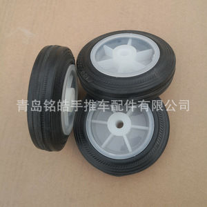 Solid Rubber Caster Wheel 4 Inch White Firm Tread <b>For</b> <b>Tool</b> <b>Cart</b> Handcart - Product Image 2