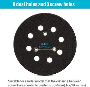 Pms 5 inch hoàn toàn cân bằng màu vàng & đen PU bọt ủng hộ móc và vòng lặp Pad mài mòn chà nhám PA - Product Image 5