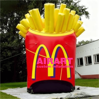 Publicité gonflable pour frites pour la décoration d'entrée de magasin de snacks, modèle publicitaire personnalisé pour frites, frites gonflables