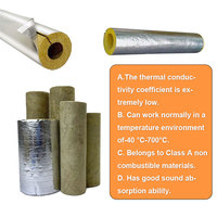 Tube isolant en laine minérale de conception moderne 80 kg/m³ Rockwool pour projets d'isolation thermique industrielle