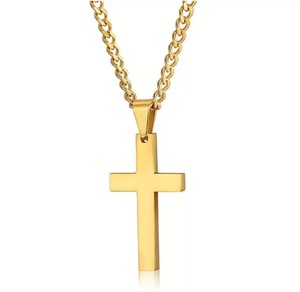 <span class=keywords><strong>Collier</strong></span> pendentif <span class=keywords><strong>croix</strong></span> et flèche plaqué <span class=keywords><strong>or</strong></span> 18 carats poli miroir, style hip-hop chrétien, pour hommes et femmes, idéal pour les cadeaux de fête - Vente en gros - Product Image 2