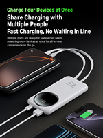 Chargeur portable HYTO OEM Gifts 10000mAh, câble intégré PD20W 22.5W, charge rapide, batterie externe avec écran numérique