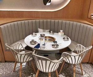 Tavolo da BBQ coreano commerciale Set tavolo da fuoco carbone Barbecue con sedia da tavolo in marmo per alberghi e ristoranti - Product Image 6