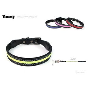 Yommy Reflective <b>Pet</b> <b>Collar</b> 25cm Black With Yellow Strip For Dogs - Product Image 2