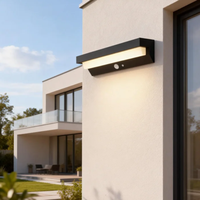 Lampe murale extérieure solaire décorative en aluminium moulé sous pression avec détecteur de mouvement PIR et conception étanche