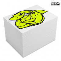 Calcomanías Personalizadas para Ventanas de Autos con Diseño de Tiburón Musculoso, Paquete al por Mayor, Vinilo Impermeable, Amarillo Fluorescente Neón, 1 Año de Garantía