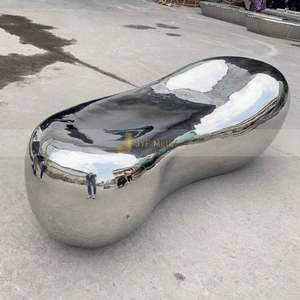 LL331 Vente chaude Sculpture métallique 3D moderne d'art antique, artisanat personnalisé fait main, grande sculpture abstraite en acier inoxydable pour mobilier de jardin - Product Image 2