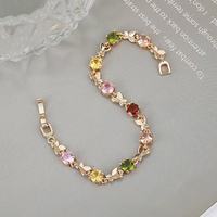 Bijoux de mode pour femmes, cadeaux, bijoux de mode plaqués or 18 carats de haute qualité, bracelet en zircon de luxe pour femmes, accessoire