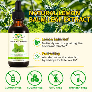 SOLOTREE 60ml di estratto di melissa naturale gocce integratore a base di erbe integratore biologico vegano limone balsamo integratori liquidi per il sistema immunitario - Product Image 3