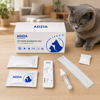 Kit de diagnostic vétérinaire rapide ADZIA pour le coronavirus félin (CoV Ag), certifié CE Classe I, échantillon fécal, 10 tests, résultat en 10 minutes