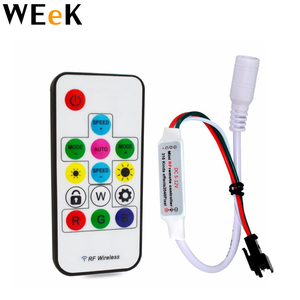 Controlador de luz rgb dc 12v, controlador rgb, 14key mini ws, 2812 b 2811 rgbw rgbww, controle remoto para luz sp103e 2835 5050